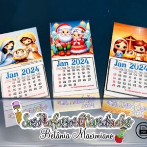 Calendários, ímãs de geladeira 2024