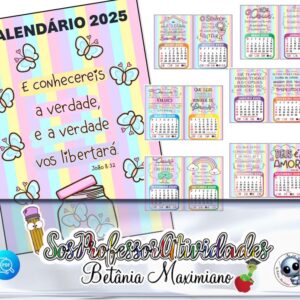 Calendário mensal 2025- Versículos