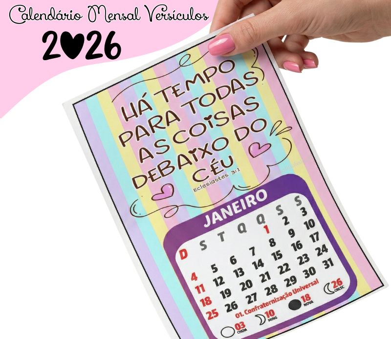 Calendário Mensal Versículos 2026 (1) Calendário Mensal Versículos 2026