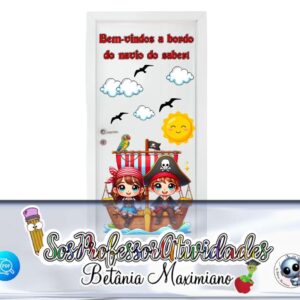 Volta às aulas - Decoração de porta Piratas11