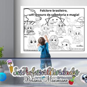 Cartaz de Folclore para Imprimir e Pintar
