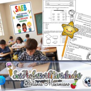 SAEB 5º Ano – Português e Matemática com Cartaz e Ponteira