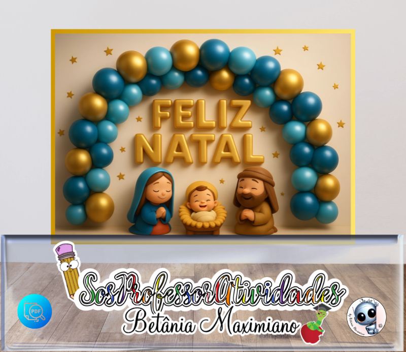 Cartaz Natal Presépio e Balões 3D (1)