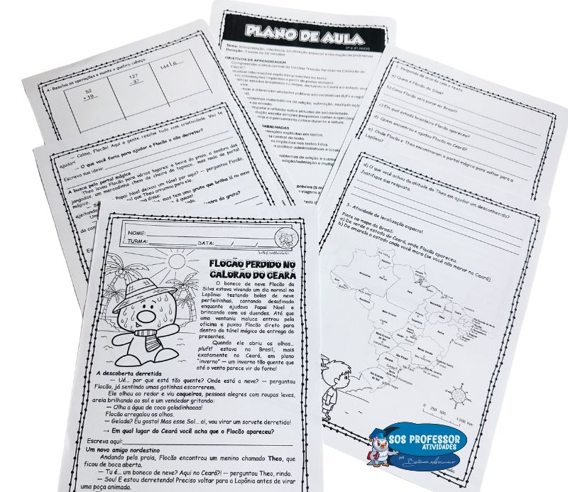 Atividades com texto interativo - Boneco de neve no Ceará