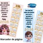 Marcador de Página com Calendário 2026
