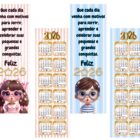 Marcador de Página com Calendário 2026