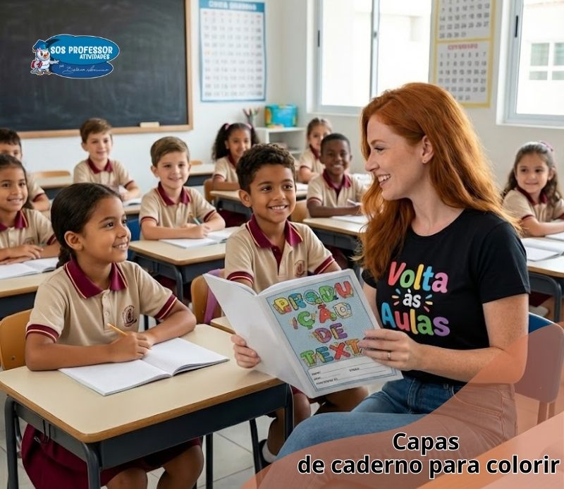 Capas de Caderno para Colorir Letras Fofas e Temáticas (1) Capas de Caderno para Colorir Letras Fofas e Temáticas