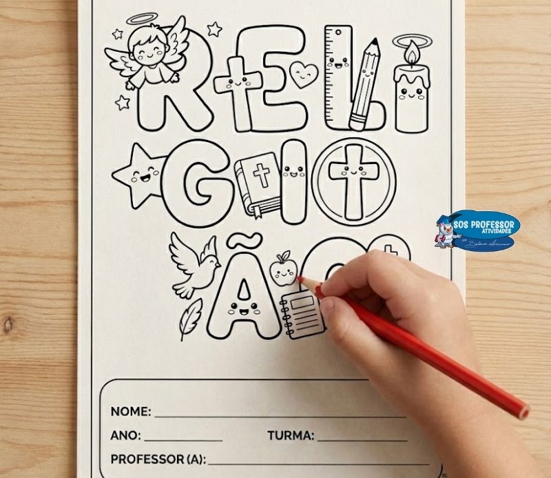 Capas de Caderno para Colorir Letras Fofas e Temáticas