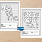 Capas de Caderno para Colorir Letras Fofas e Temáticas