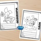 Capas de caderno para colorir