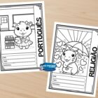 Capas de caderno para colorir Capivara