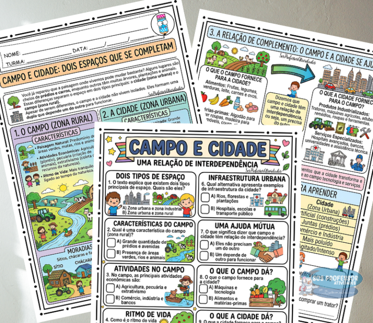Campo e Cidade – Atividades e Cartazes para 3º e 4º Ano - Loja SOS ...