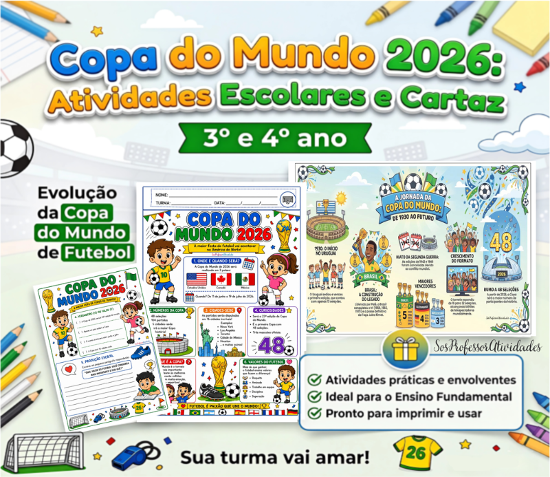 Copa do Mundo 2026 Atividades Escolares e Cartaz Pronto (1) Copa do Mundo 2026 Atividades Escolares e Cartaz Pronto