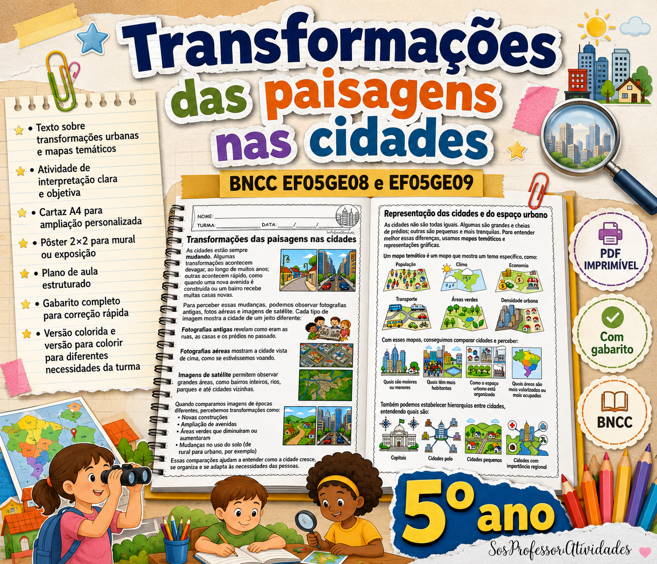 Transformações Urbanas e Mapas Temáticos Geografia no 5º Ano 1 Transformações Urbanas e Mapas Temáticos Geografia no 5º Ano