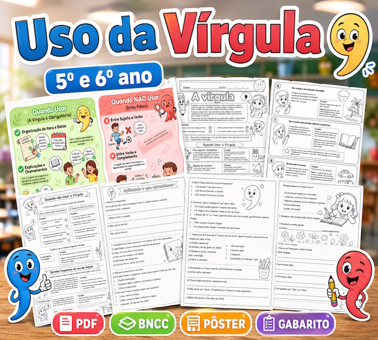 vírgulab Atividades sobre Vírgula